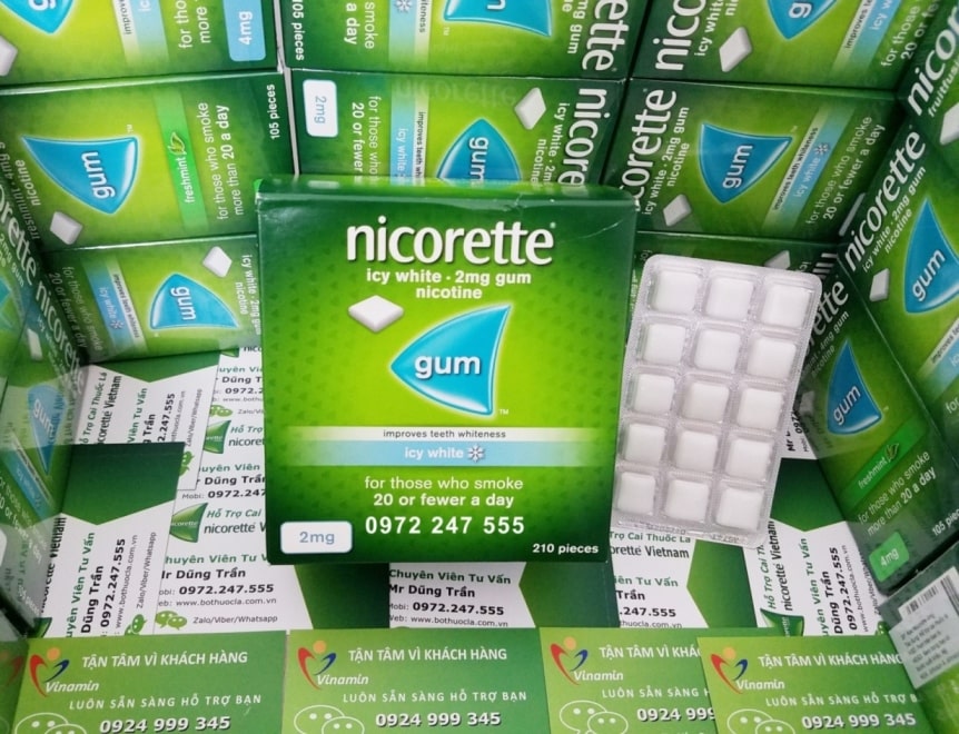 Nicorette icy white 2mg 210 pieces