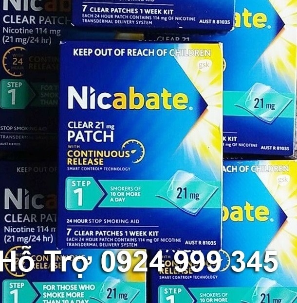 Miếng dán Nicabate Clear Nicotine Patches