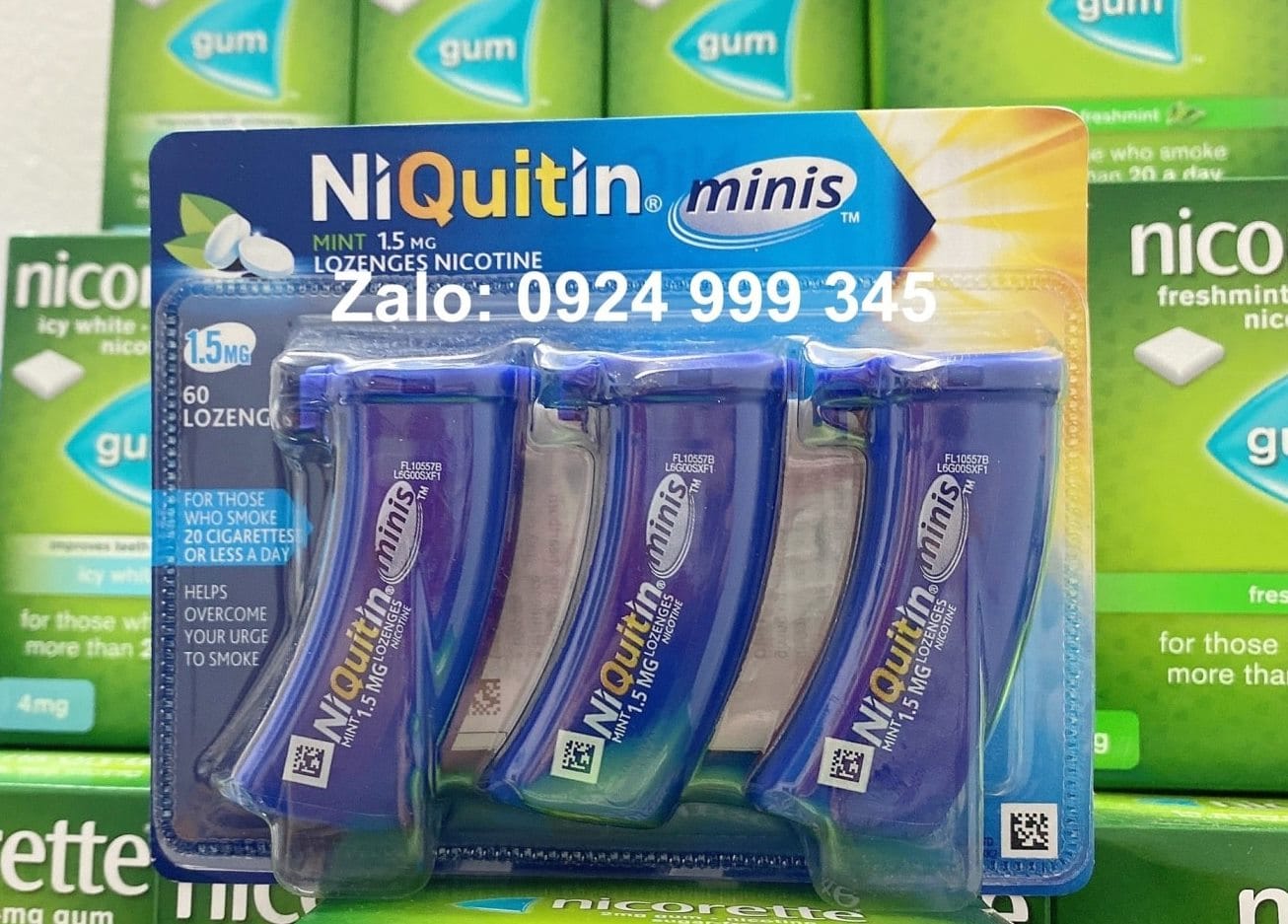 Kẹo ngậm ngưng hút thuốc Niquitin 1.5mg